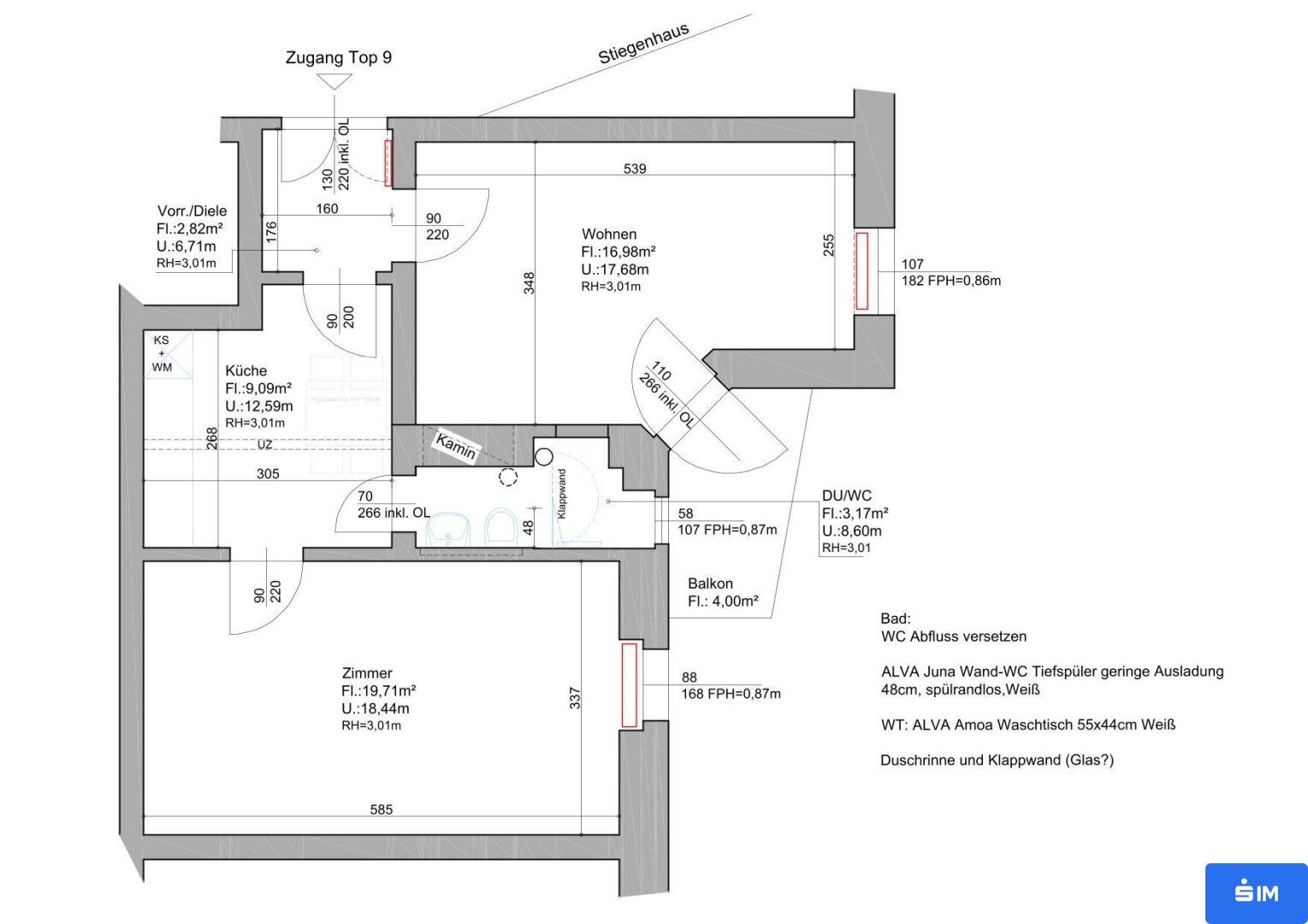 2-Zimmer-Wohnung mit Balkon