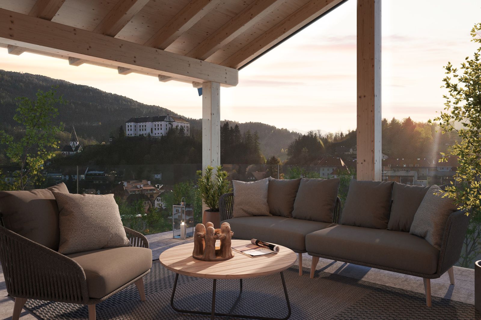 Sonnenverwöhntes Penthouse über der Altstadt mit Schlossblick-Terrasse