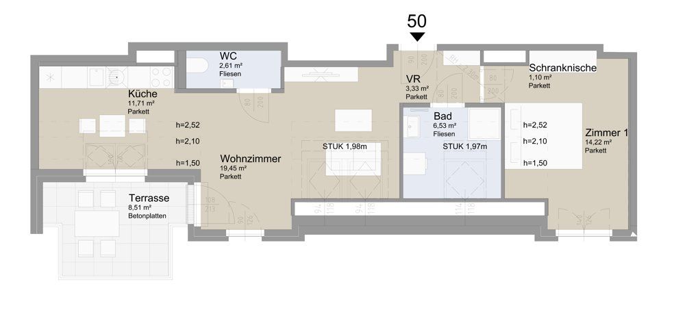 Wohnung – Wien, Zwischenbrücken, Katastralgemeinde Brigittenau - Ansicht 2
