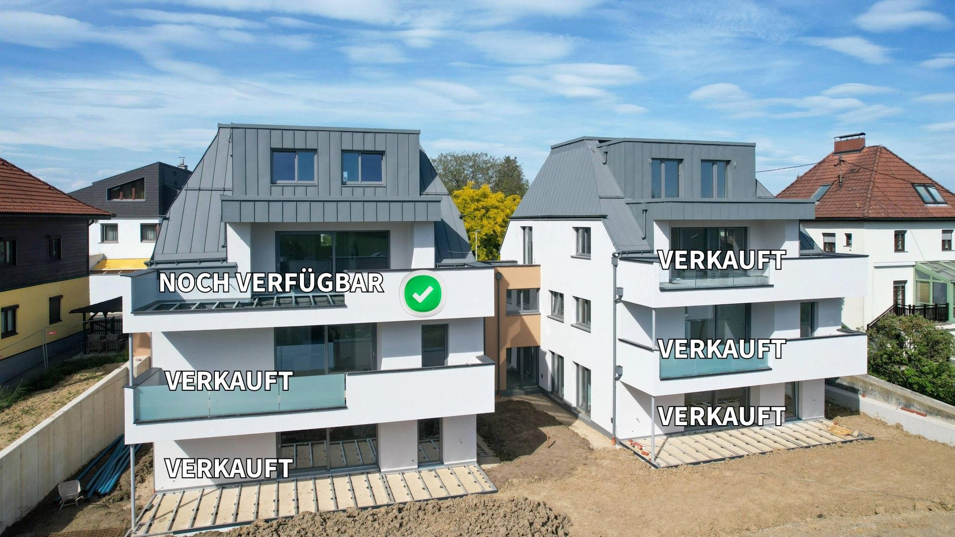 LINZ / FROSCHBERG:RASCHER BAUFORTSCHRITT GARTEN-EIGENTUMSWOHNUNG ca. 117,26 m² Wohnfläche, 4 Zimmer + Terrasse / Eigengarten, inkl. Carportstellplatz