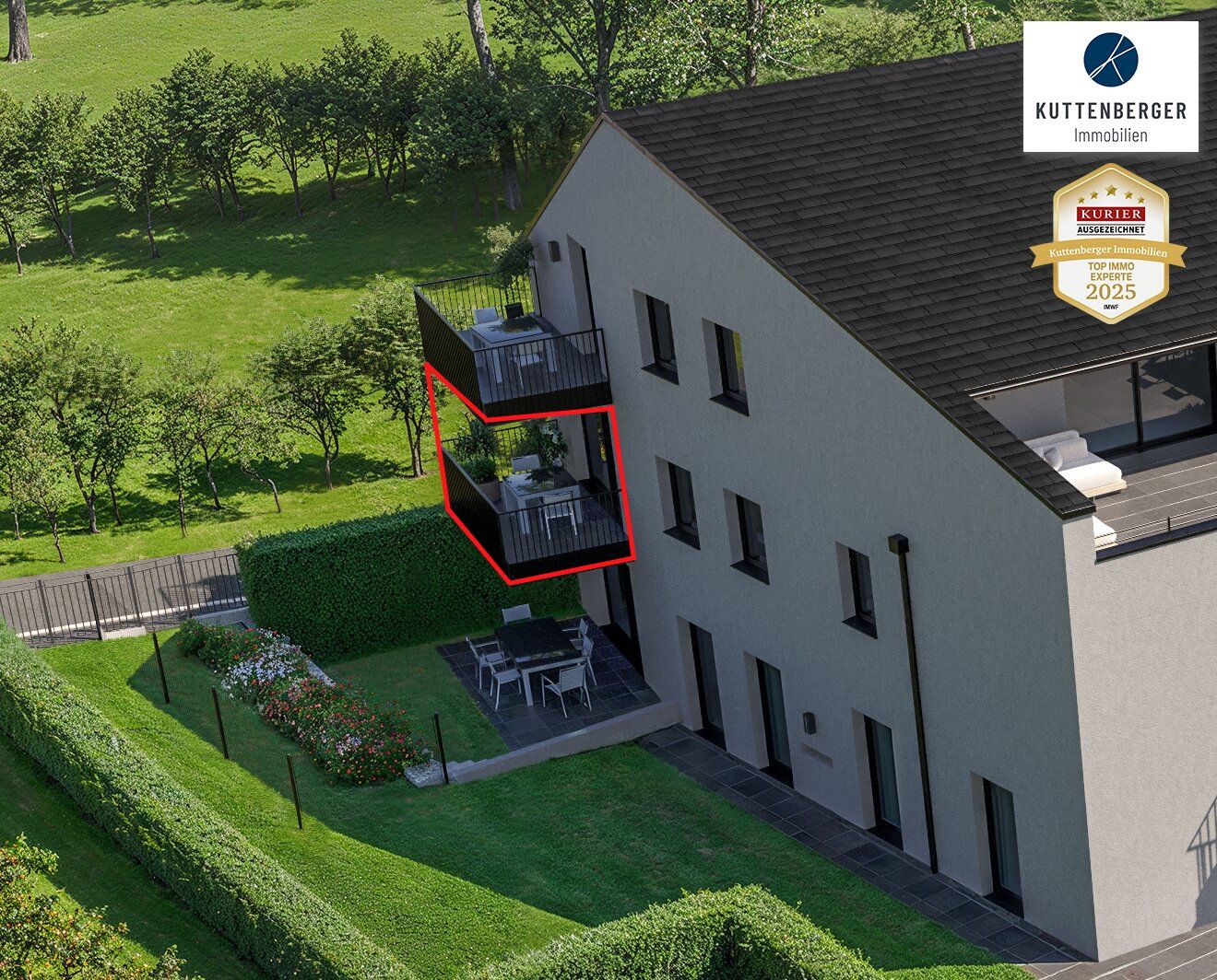Erstklassige Balkonwohnung mit Blick in´s Grüne (Top 7) - Projekt 