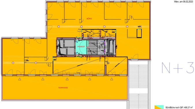 1030 Wien, Thomas-Klestil-Platz 3 N+3 ca. 488,37 m² + 179,69 m² Terrasse