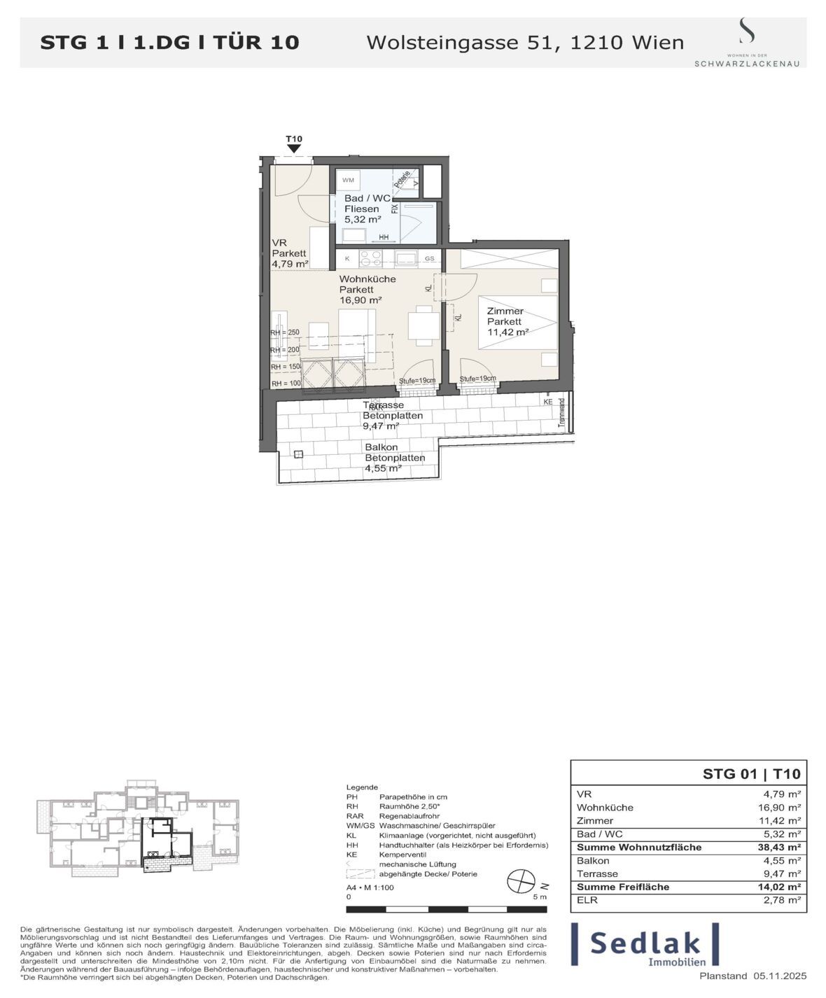 Wohnung – Wien, Schwarze Lackenau, Floridsdorf - Ansicht 3