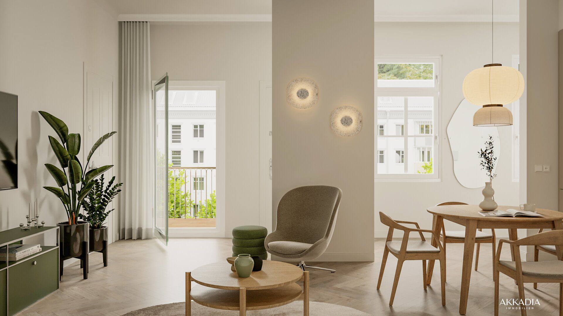 Kleinod mit Stadtgarten | Balkonwohnung mit 2 Zimmern und Grünblick