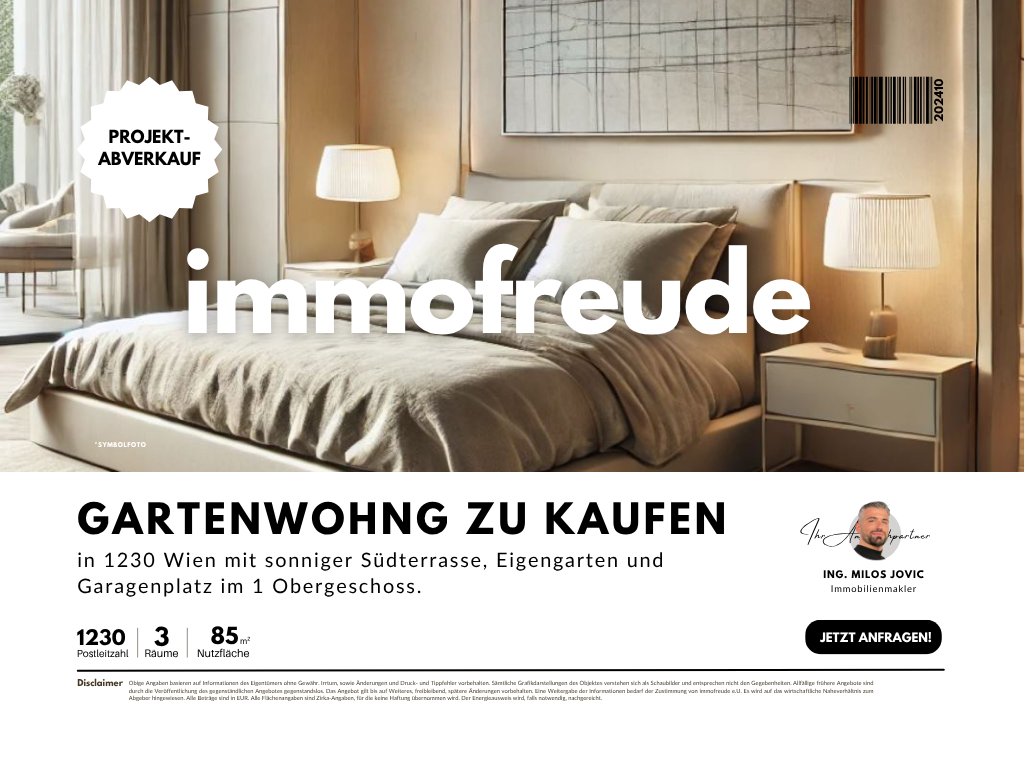 3 Zi-Neubau- Gartenwohnung im 1OG mit Süd-Terrasse und Garagenstellplatz zu kaufen!