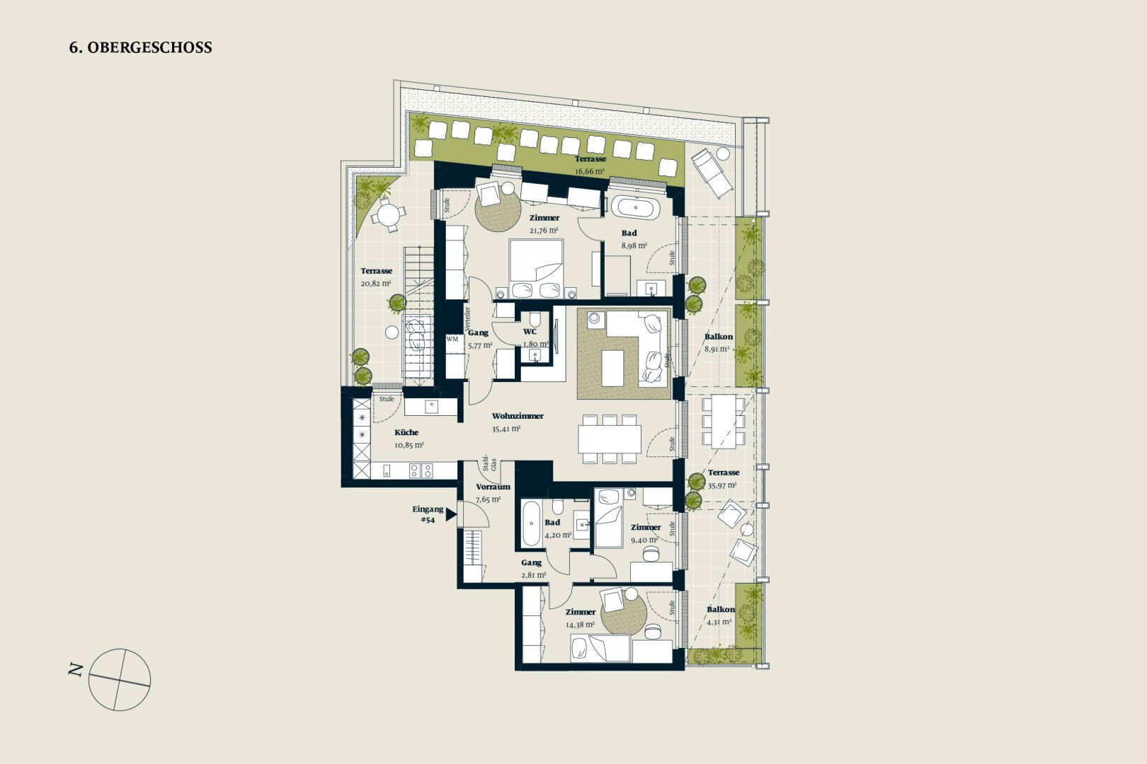 PENTHOUSEWOHNUNG MIT DACHTERRASSE – pohled 4