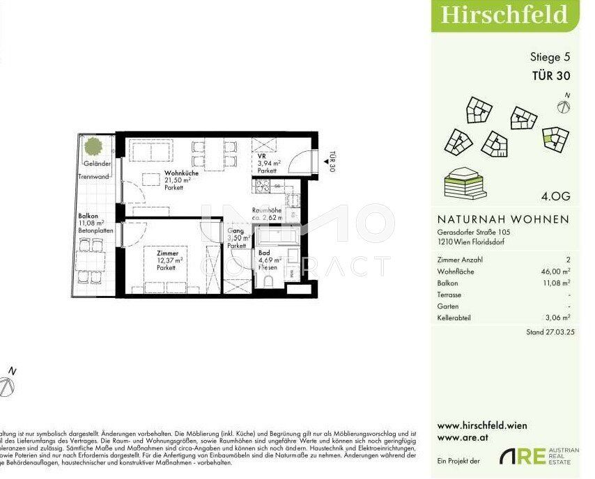Wohnung – Wien, Großjedlersdorf, Katastralgemeinde Großjedlersdorf I - Mehr