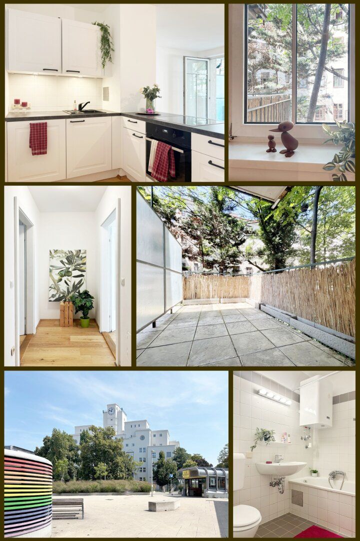 Terrasse zum begrünten Innenhof + perfekte Anbindung!