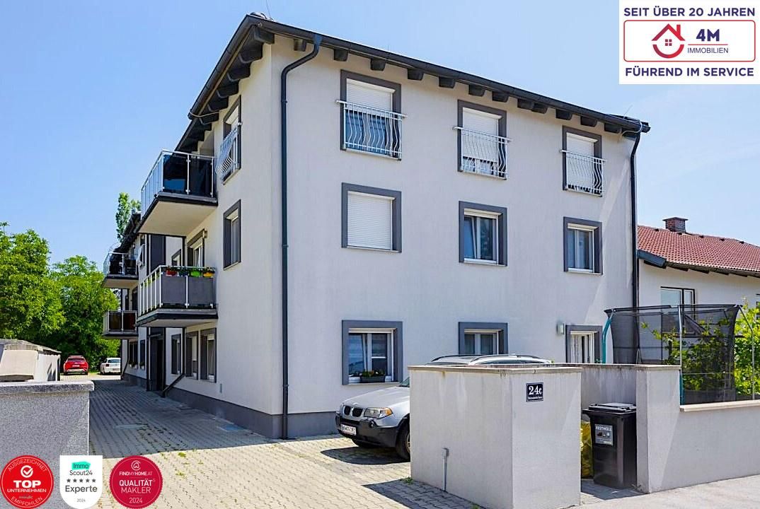 4-Zimmer-Dachgeschosswohnung (Bj. 2017) mit 17 m² Dachterrasse, 8 m² Balkon & Schneebergblick