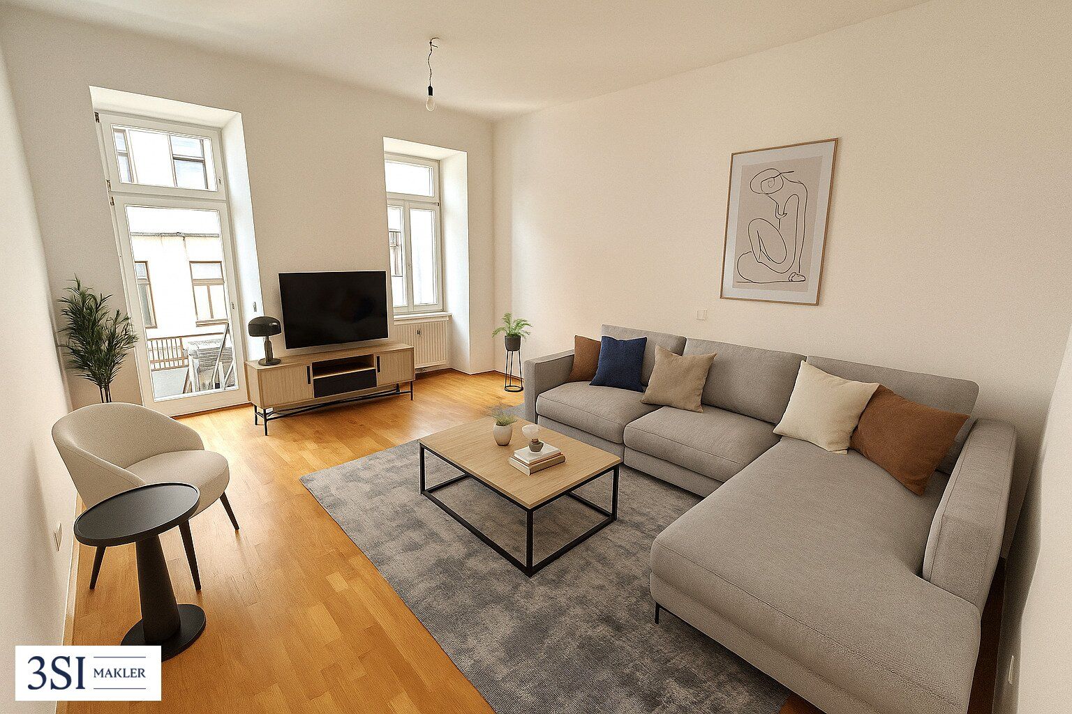 Elegante 2-Zimmer-Wohnung mit Eigengarten - in Top-Lage des 3. Bezirks
