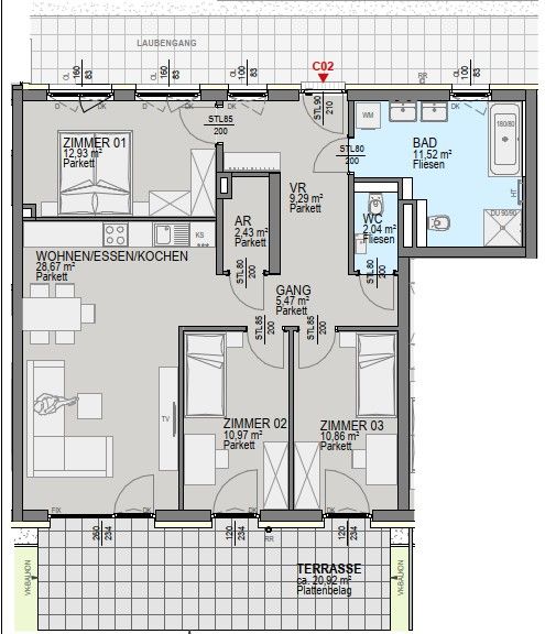Luxuriöse Neubauwohnung mit großzügigem Eigengarten in Graz! – pohled 2