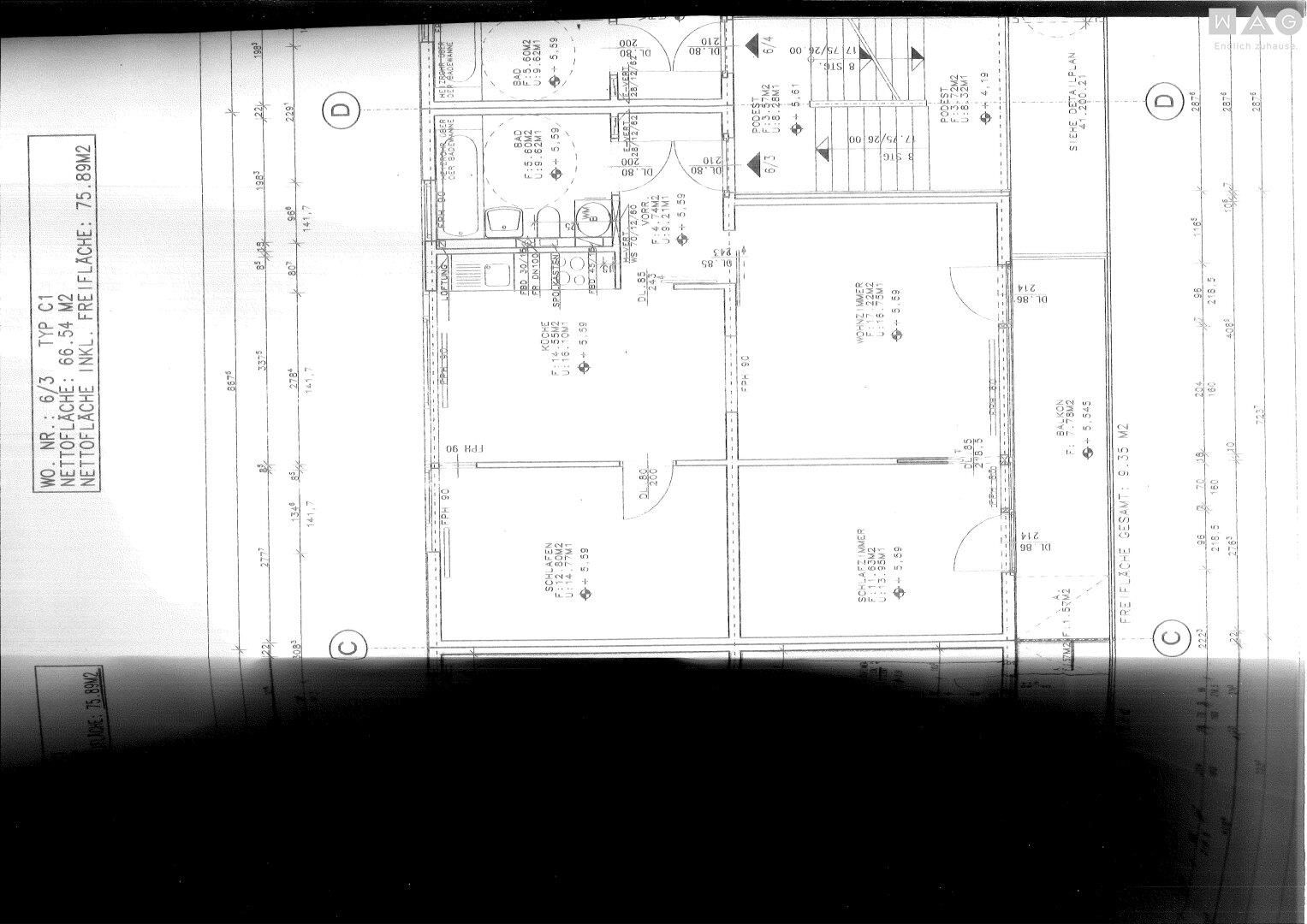 Modernes Wohnen im Holzhaus! Möblierte 3 Raumwohnung mit Balkon & Carport am grünen Ortsrand! - Visning 6