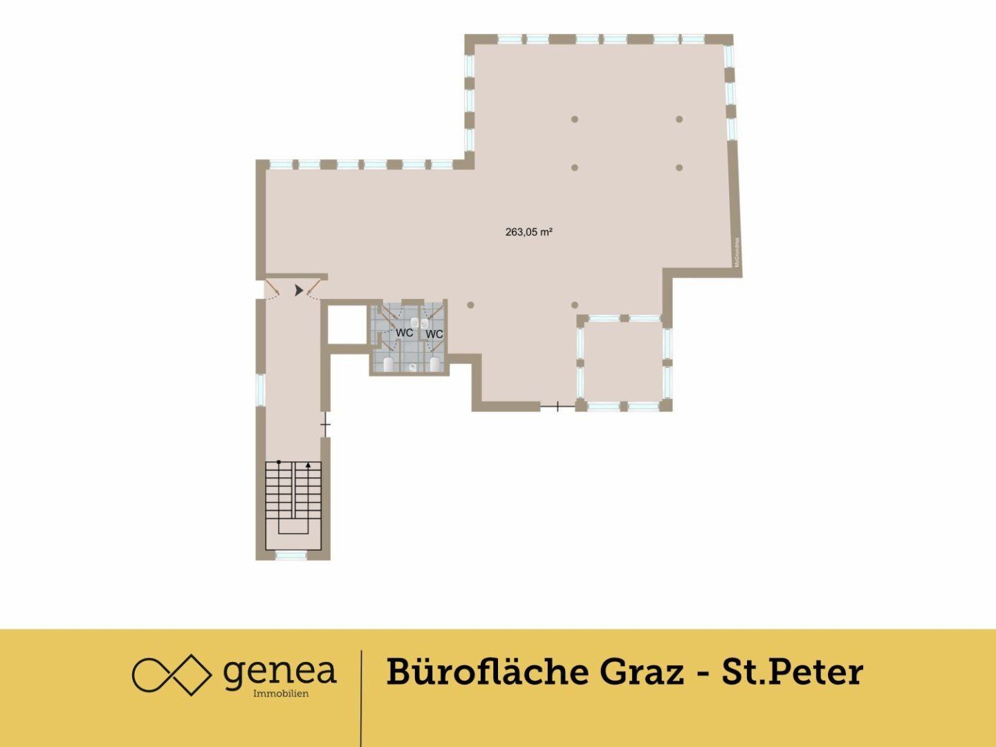 Preis All Inklusive - Moderne Bürofläche mit 263 m² im 1. OG - individuell gestaltbar - Top Lage in St. Peter mit Straßenbahn vor der Tür - Ansicht 3