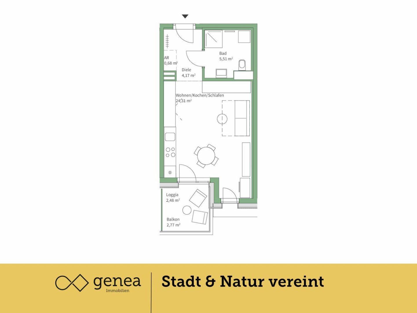 Wohnung – Graz, Jakomini Verde, Jakomini - Ansicht 2