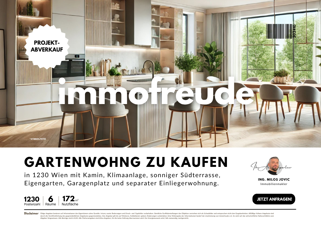 6 Zi-Neubau- Gartenwohnung im 1OG mit Klimaanlage, Kamin,Süd-Terrasse,2 Bäder, Garagenstellplatz