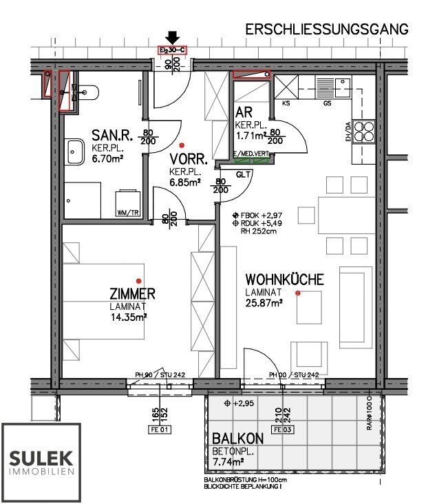 Wohnung – Eisenstadt, Katastralgemeinde Eisenstadt - Ansicht 2