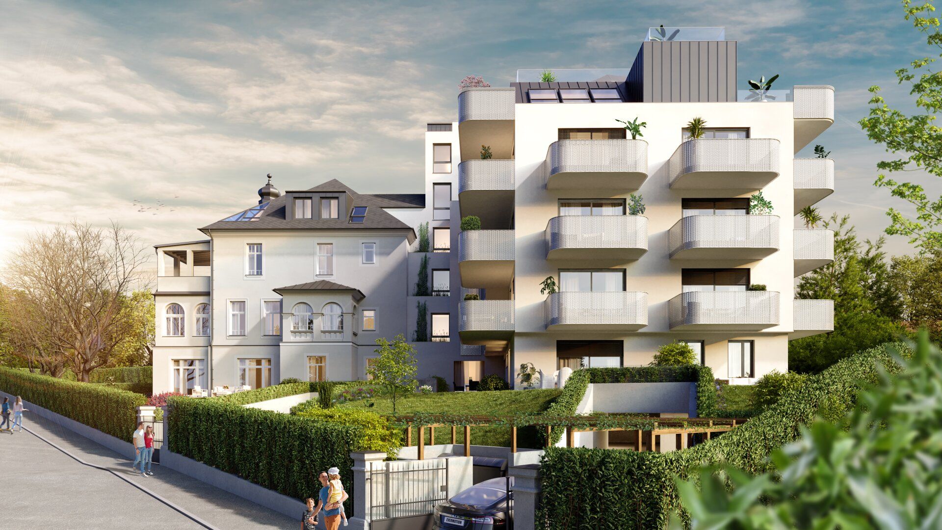 Traumhaftes 5-Zimmer Penthouse mit 2 Terrassen, großem Dachgarten und toller Aussicht - TWIN ESTATES