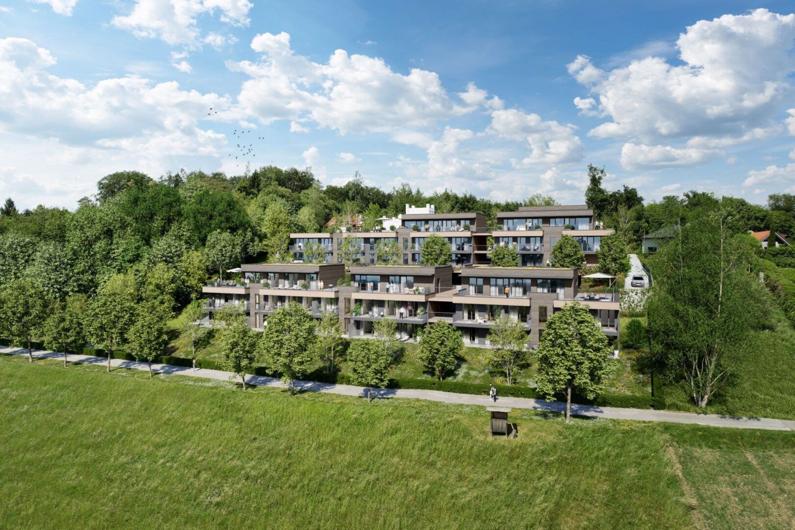 Einzigartiges Wohnambiente: Terrasse und Naturblick vereint