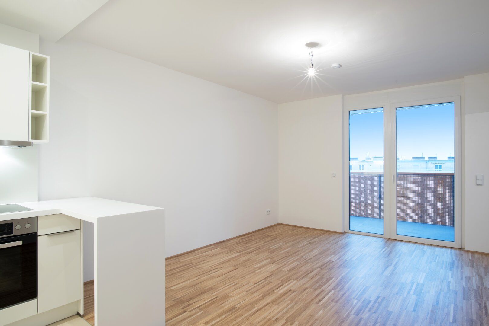 2-Zimmer-Wohnung in Top-Lage mit Balkon und Ausblick, Fußbodenheizung und - Kühlung!