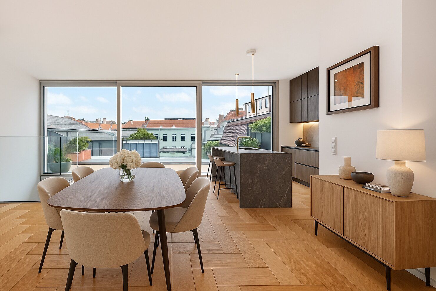 Helle DG-Maisonette mit großer Terrasse beim Naschmarkt mit Garagenplatz im Haus!