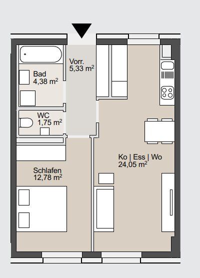 Moderne, sehr gepflegte Anlegerwohnung mit 2 Zimmern - sofortige Mieteinnahmen, Graz - Ost