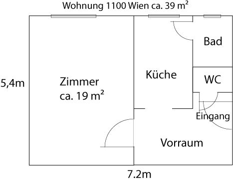 Singlewohnung in 1100 Wien, Nähe U1 Reumannplatz