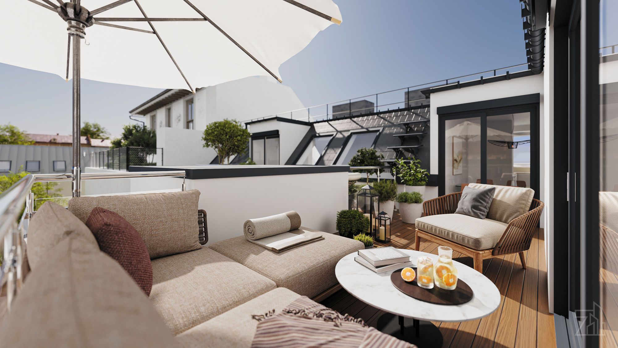 ERSTBEZUG - PROVISIONSFREI! Exklusive Dachgeschoßmaisonette mit hofseitiger Terrasse beim Stadtpark
