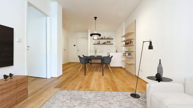 1160 Wien Neubauwohnung modernes Wohnzimmer