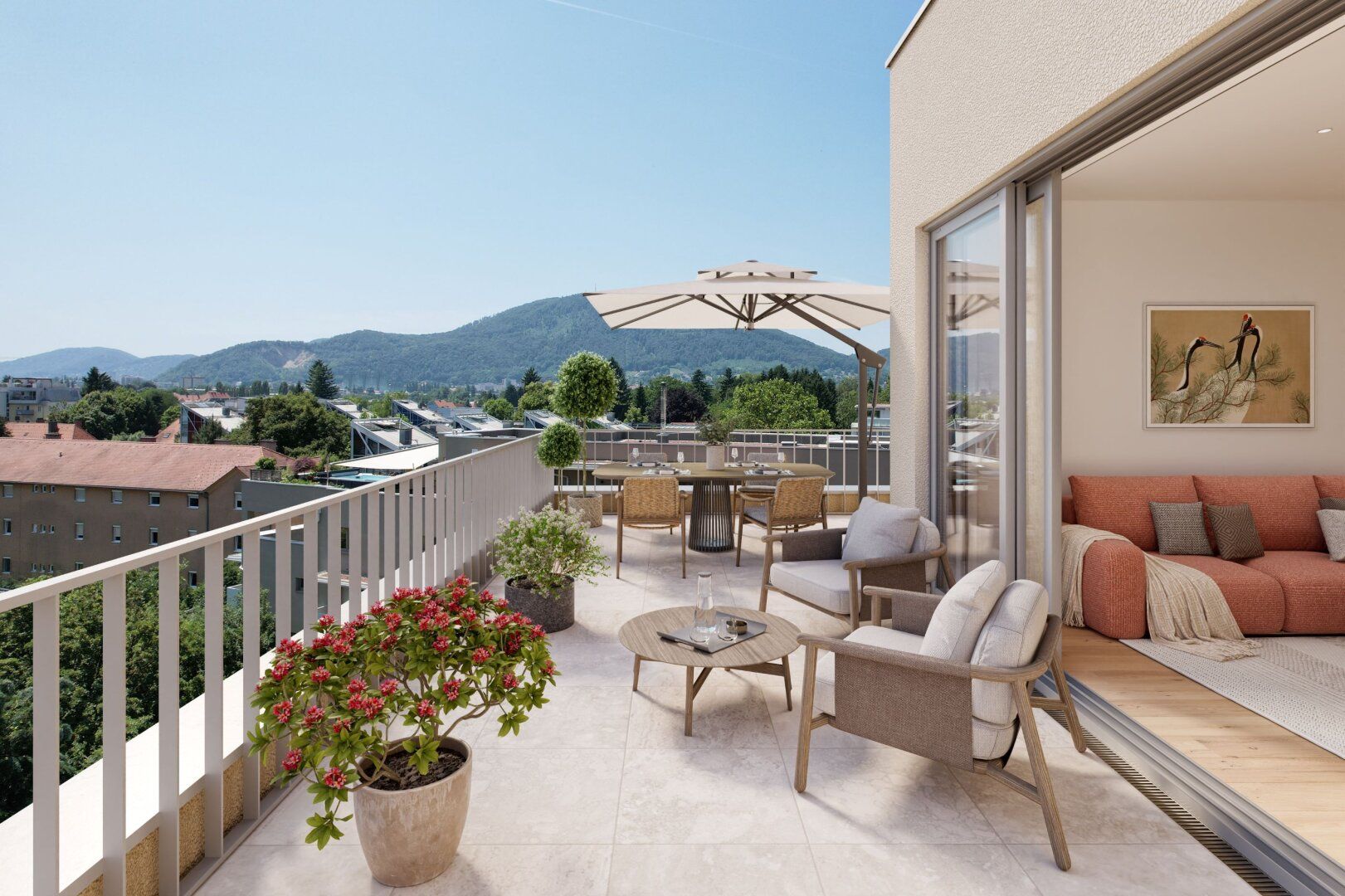 Exklusive 2-Zimmer-Penthousewohnung mit umlaufender Terrasse - Leben über den Dächern von Andritz