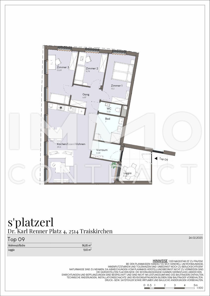 Erstbezug: Elegante, moderne 4-Zimmer-Wohnung mit Loggia im Zentrum Traiskirchens und doch ruhig