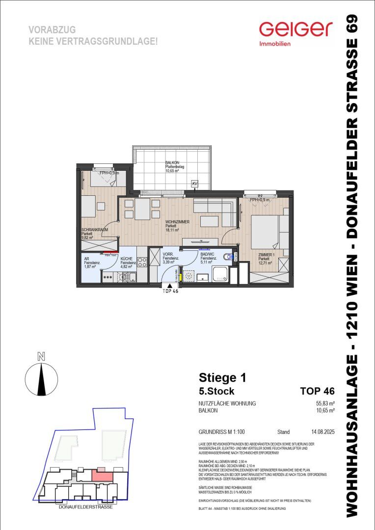Wohnung – Wien, Mühlschüttel, Donaufeld - Ansicht 2