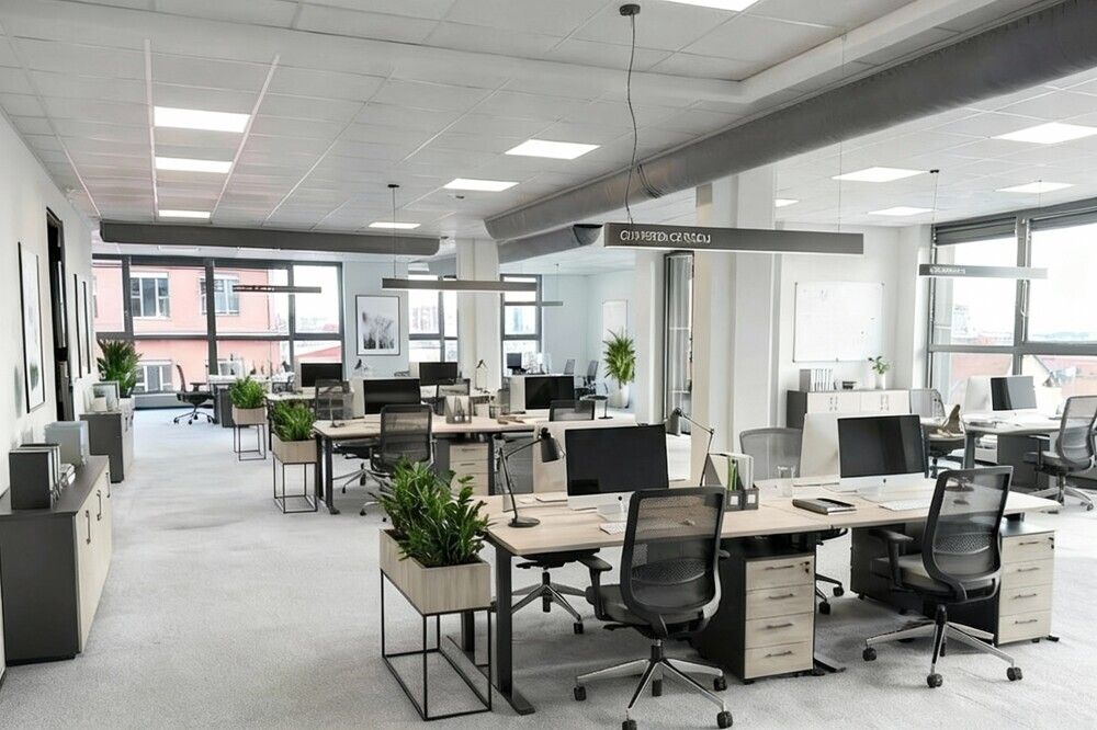 Modernes Büro mit eigener Terrasse