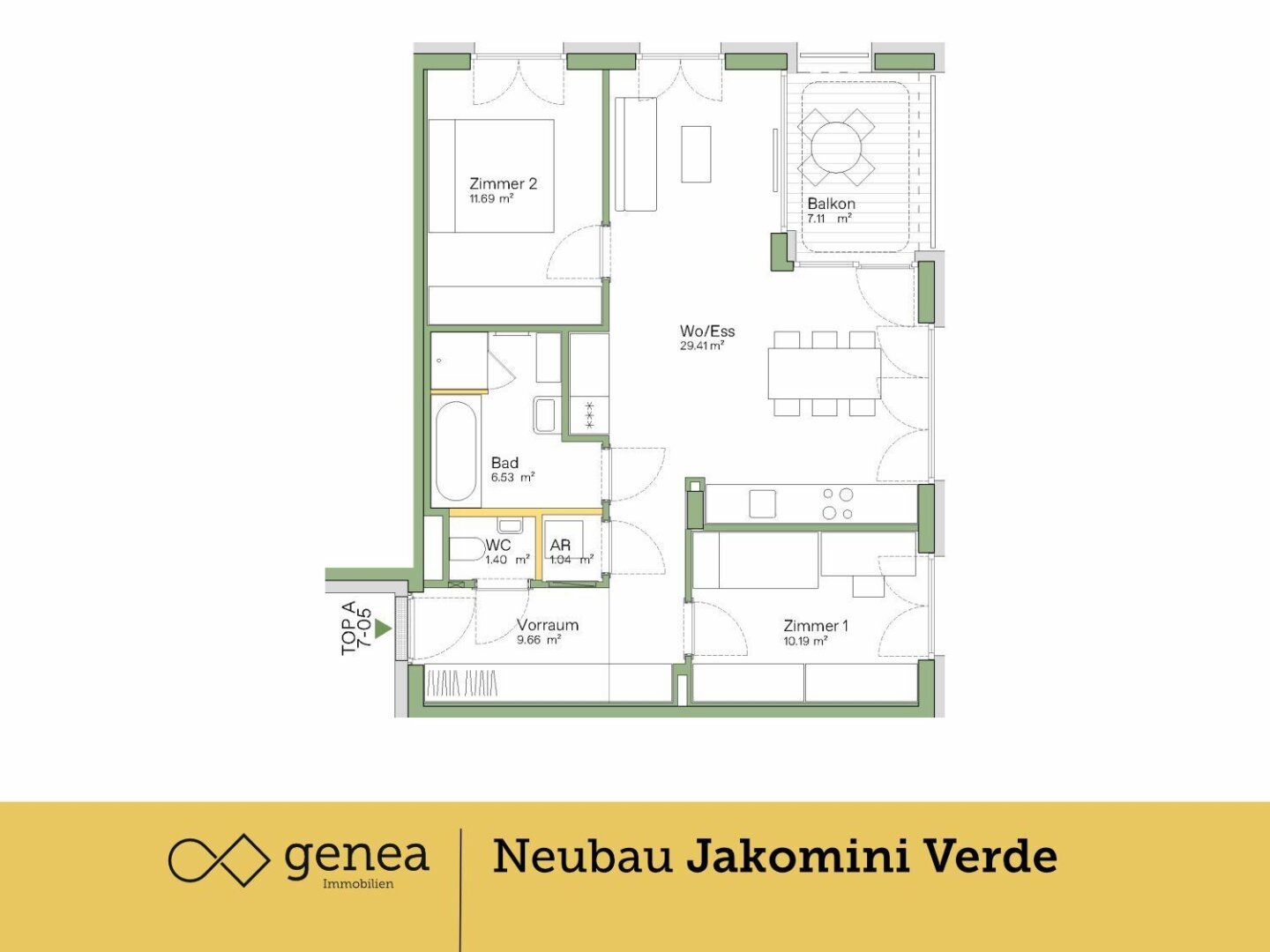 Wohnung – Graz, Jakomini Verde, Jakomini - Ansicht 2