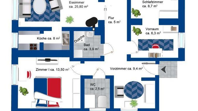 Grundriß Streifing