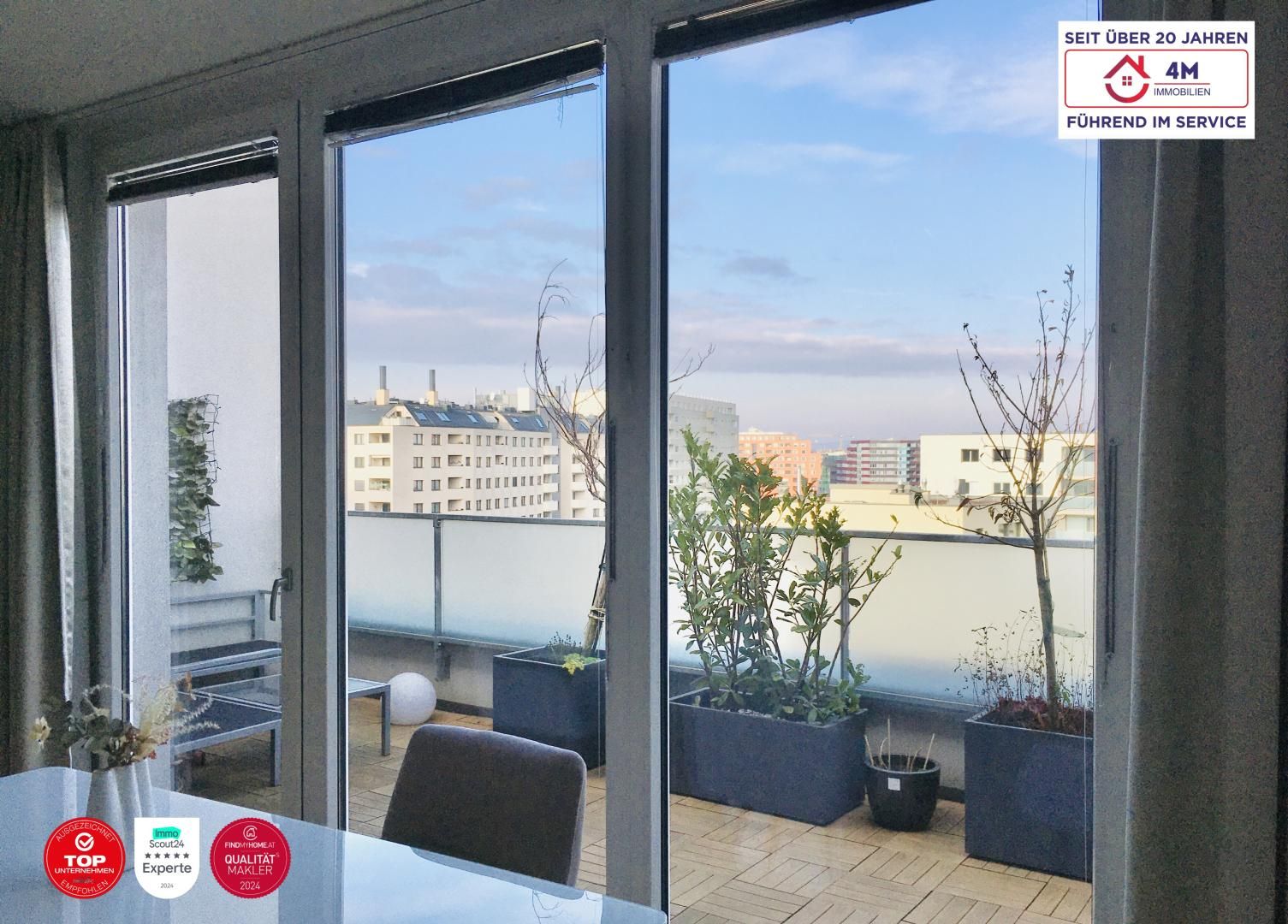 Wohnen Ganz Oben! Praktisch aufgeteilte 2-Zimmer Wohnung mit großzügiger Terrasse und niedrigen Betriebskosten (U-Bahn Nähe!)