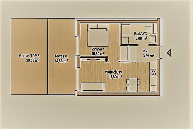 Exklusive Eigentumswohnung (36m²) mit Terrasse und großem Garten in Graz, Eggenberg! Provisionsfrei!