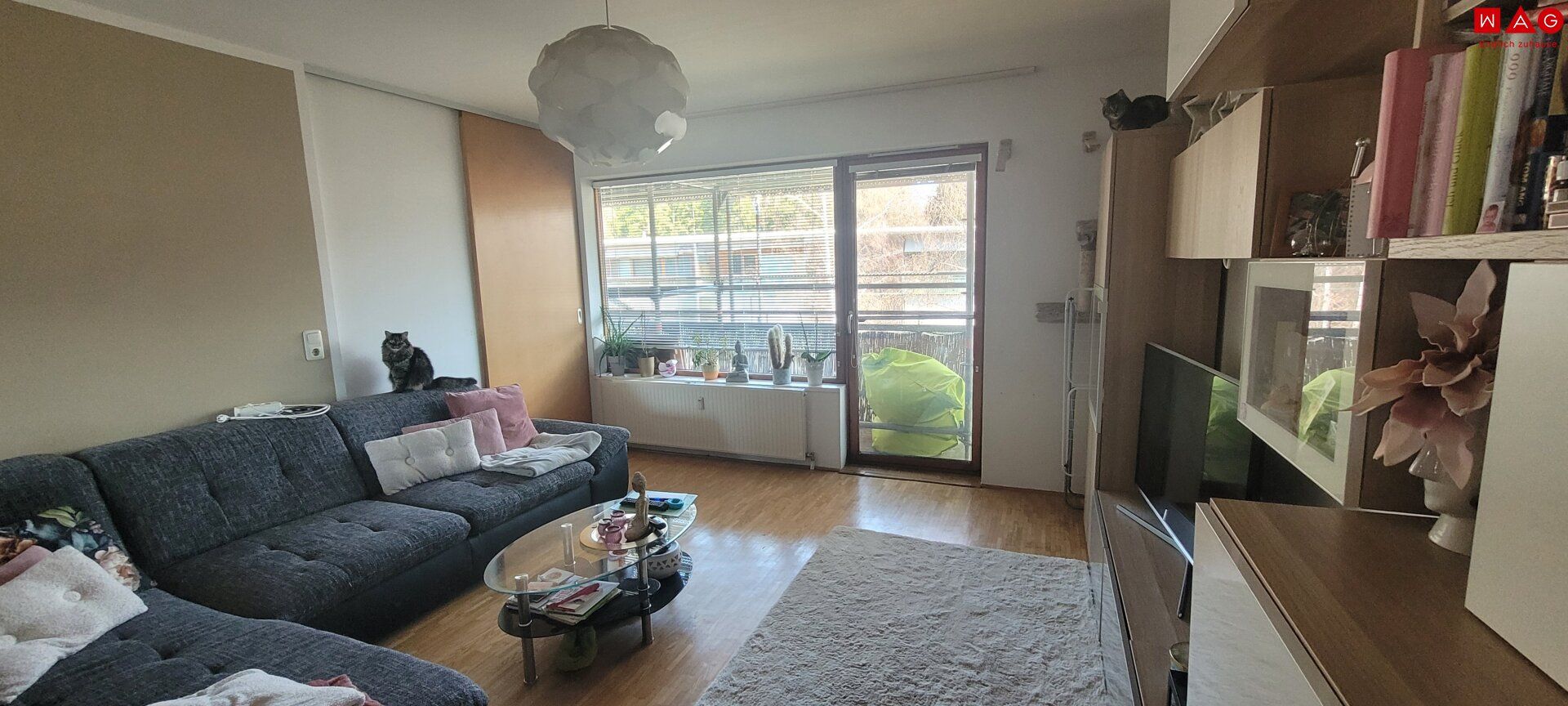 Modernes Wohnen im Holzhaus! Möblierte 3 Raumwohnung mit Balkon & Carport am grünen Ortsrand! - Visning 2