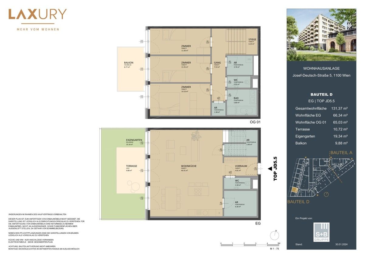 PROVISIONSFREI: Townhouse auf 2 Ebenen mit viel Freifläche - Hauptbahnhof