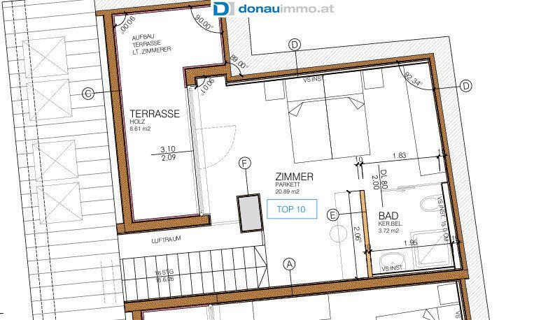 FÜR ANLEGER: 3-Zimmer-Dachgeschoßmaisonette in ruhiger Top Lage mit West-Balkon und Lift - zentrumsnah DG Top 10