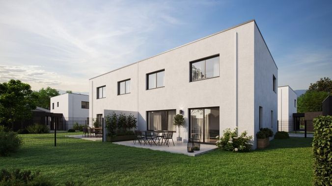 Gartenansicht Doppelhaus