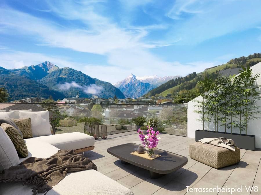 Porscheallee W8 - Dachgeschosswohnung mit Panoramaterrassen und fantastischen Bergblick