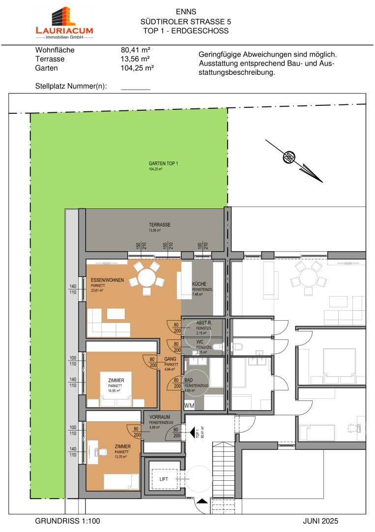 Neubau-Erstbezug: 6 barrierefreie 3-Zimmer-Mietwohnungen in sehr guter Wohnlage - mit Terrasse, Balkon oder Eigengarten