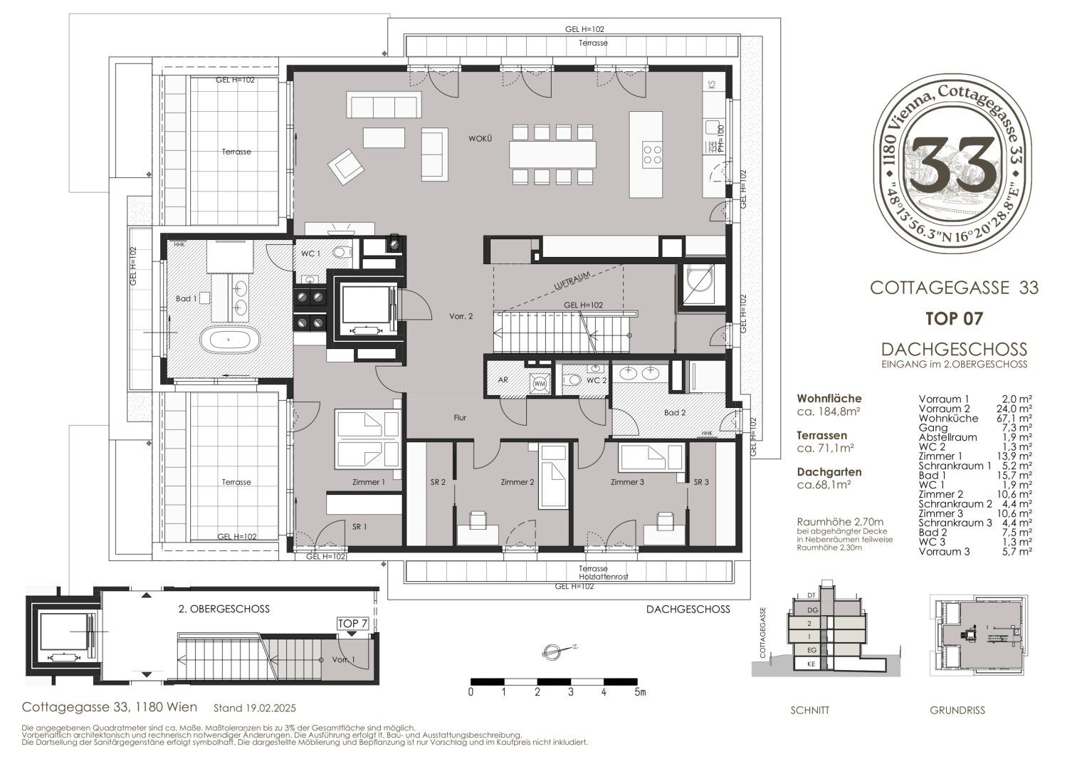 Exklusives Penthouse im Cottageviertel mit Dachgarten und Panoramablick über Wien - Luxus und Privatsphäre in Bestlage - 6. nézet